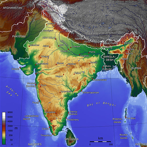 Indie mapa